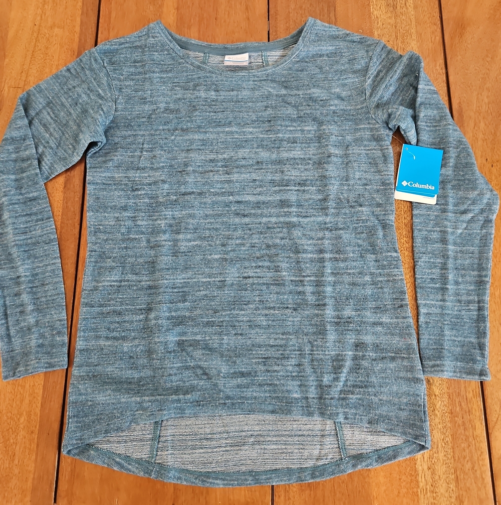 Columbia Women's By The Hearth Long Sleeve Heathered Teal-Blue Sweater